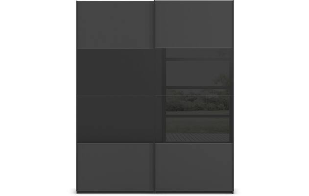 Goossens kledingkast finca combi glans mat glas wit hoogwaardig meubelplaat - 8244373-{merk}-finca-combi-sts-wit-schuifdeuren-01